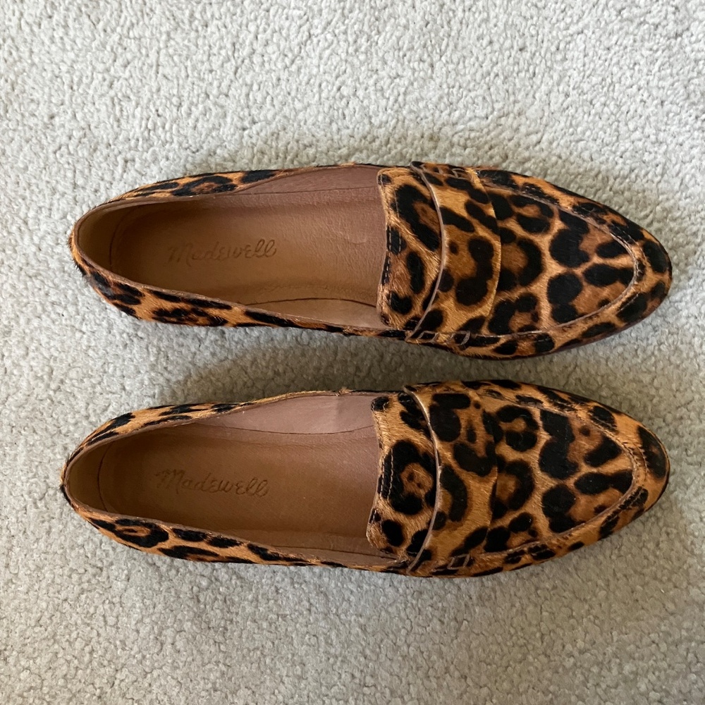 Madewell Loafer 7.5 , real calf hair leopard print - Picture 2 of 5